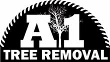 A1 Tree Removal logo with white text and a tree silhouette on a black background