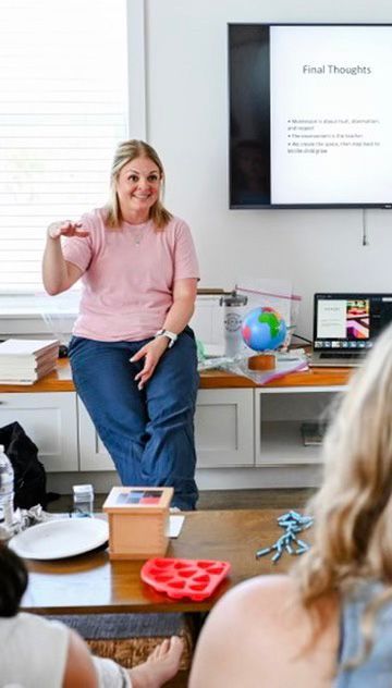 montessori classroom workshop presenting final thoughts slide