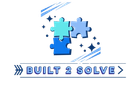 Four puzzle pieces, blue and teal, forming a partial solution, with 