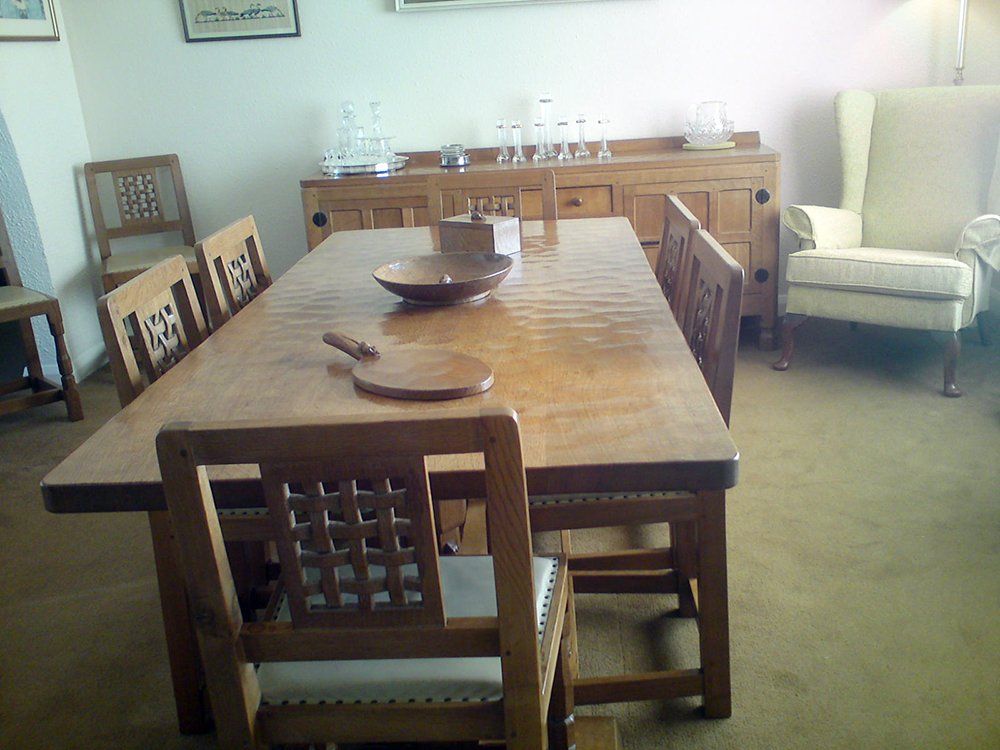 Robert Thompson (mouse man) furniture.  Hand polished and waxed