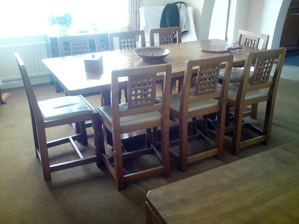Robert Thompson dining table  and chairs -Hand polished and waxed