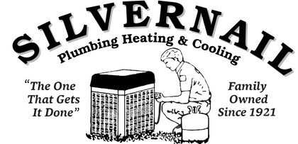 Silvernail logo: HVAC technician working on an air conditioning unit, text includes company name and tagline.