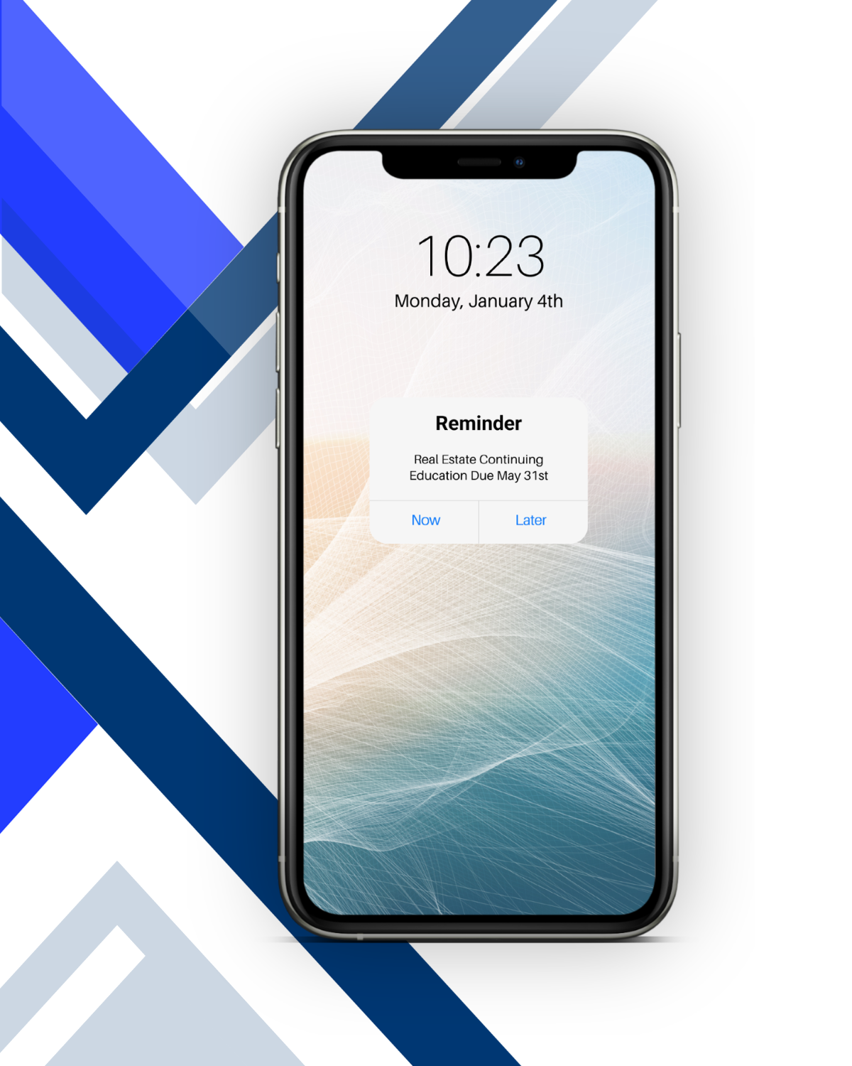 A cell phone with the time of 10:23 on the screen