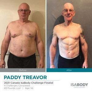 Paddy treavor is a finalist in the canada isabody challenge.