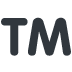 A black tm logo on a white background.