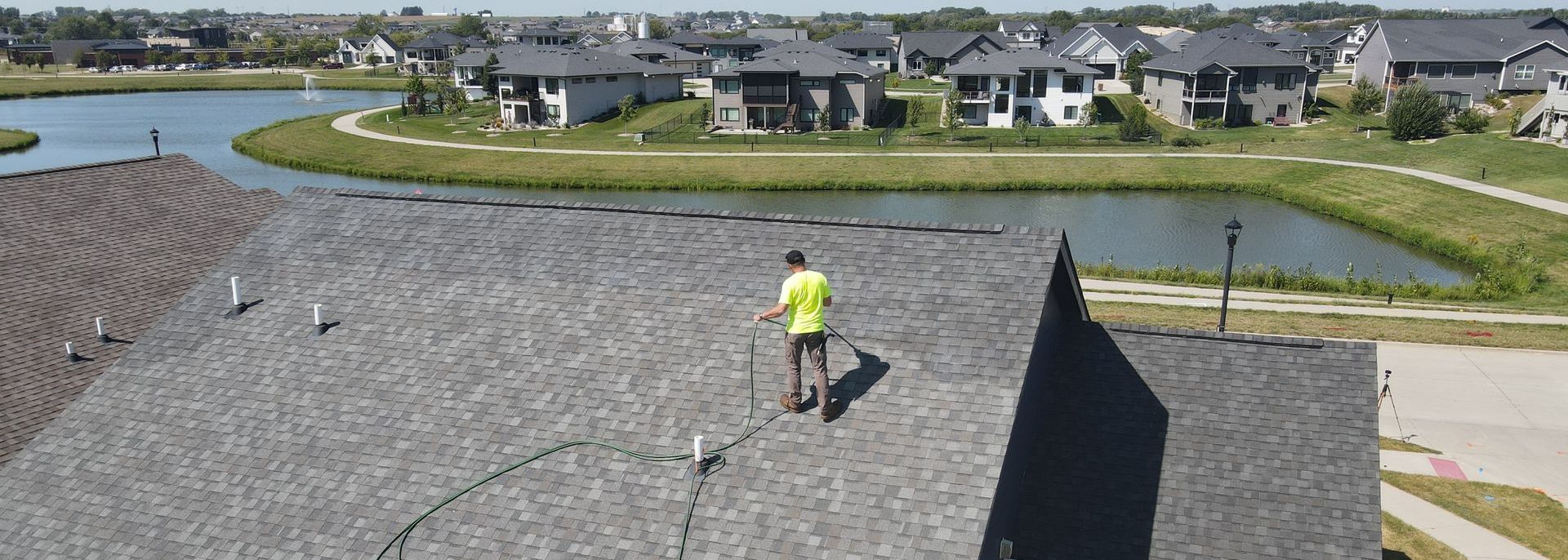 Roof Rejuvenation spray being applied