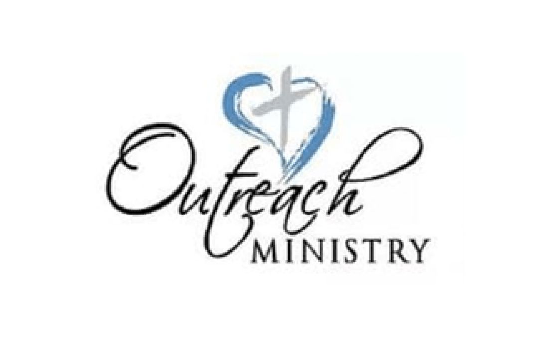 A logo for an outreach ministry with a heart and cross.