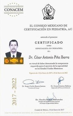 DR. CÉSAR ANTONIO PIÑA IBARRA - CERTIFICADO