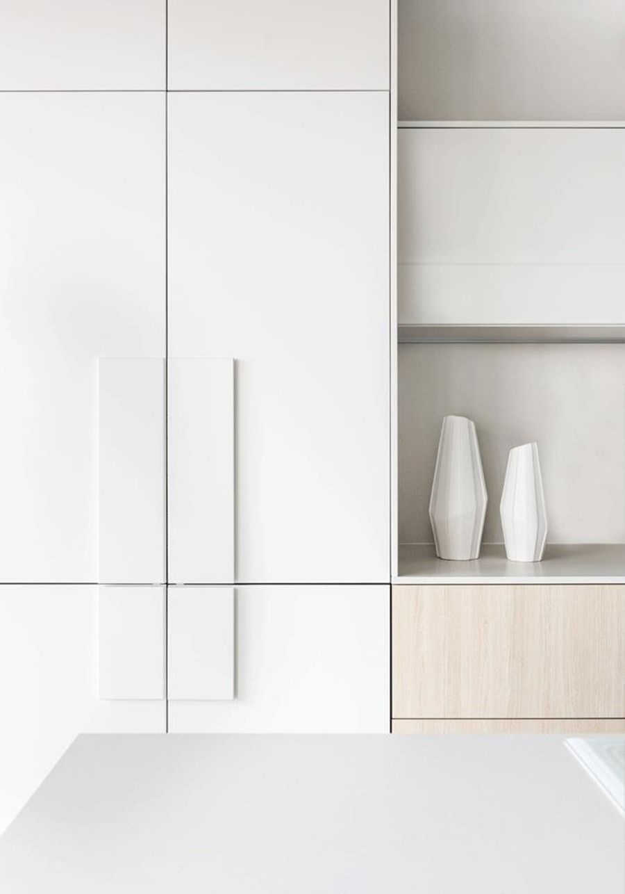 White Modern Kitchen Cabinet With Minimalist Design — Zero 21 Fit-Outs & Joinery: Kitchen Renovation Gold Coast in Molendinar, QLD