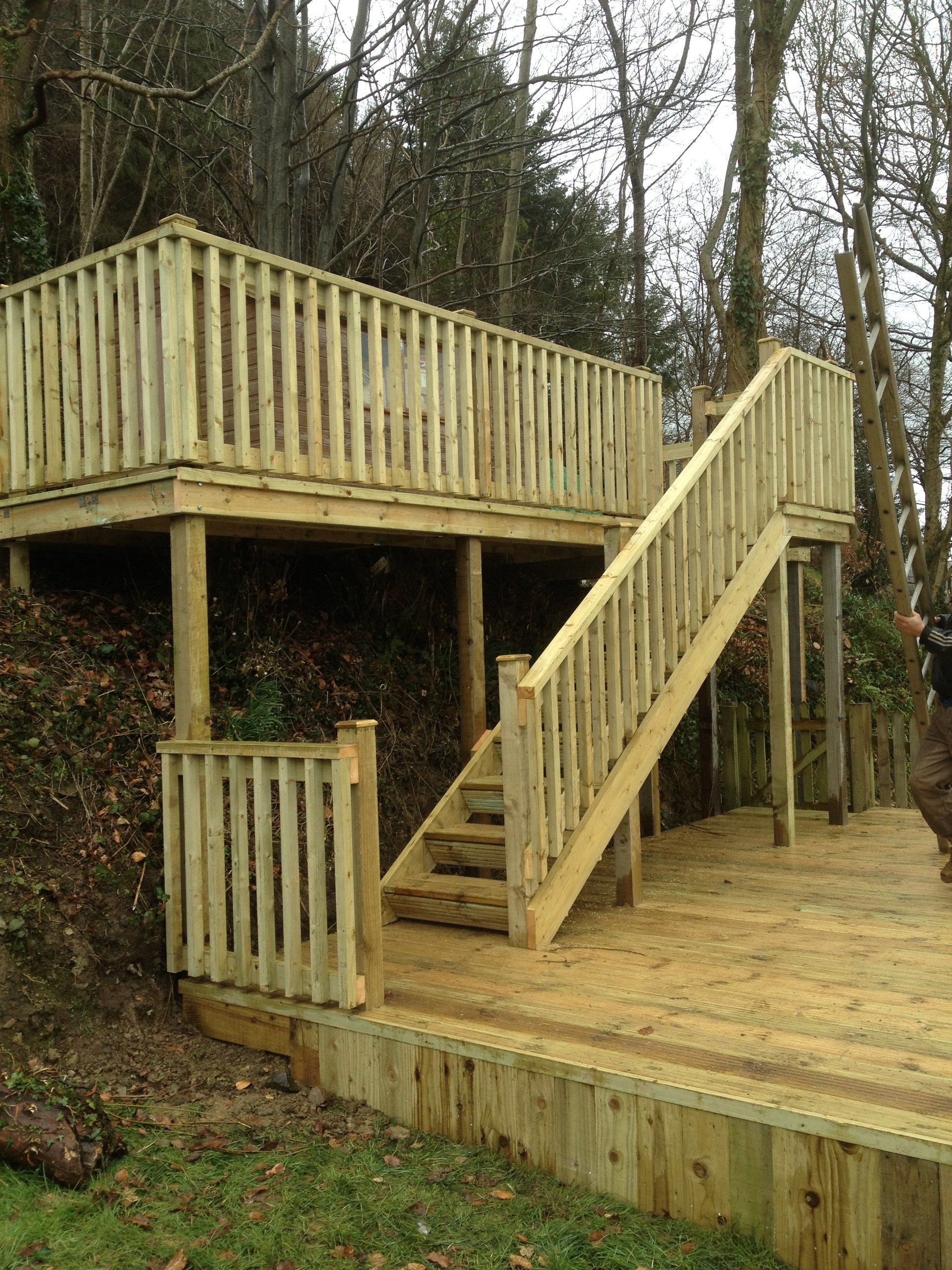 wooden decking and staircase