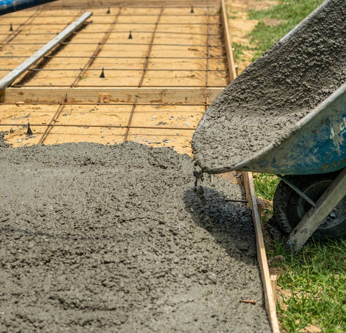 Concrete Patio With Rebar Pour — Maitland Concreting Specialists In Maitland New South Wales