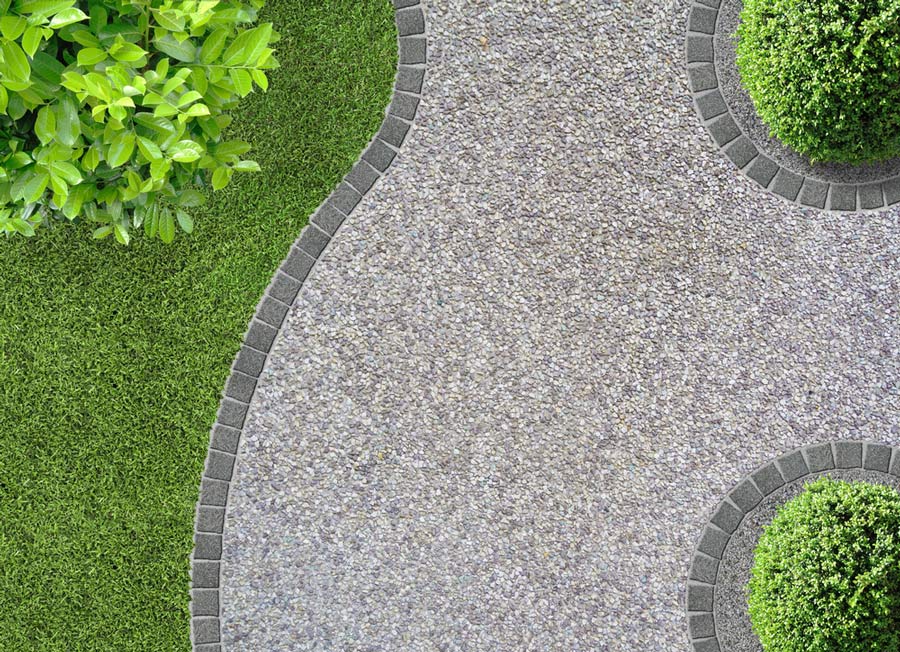 Garden Design Detail With Concrete Pathway Curves Seen From Above — Maitland Concreting Specialists In Maitland New South Wales
