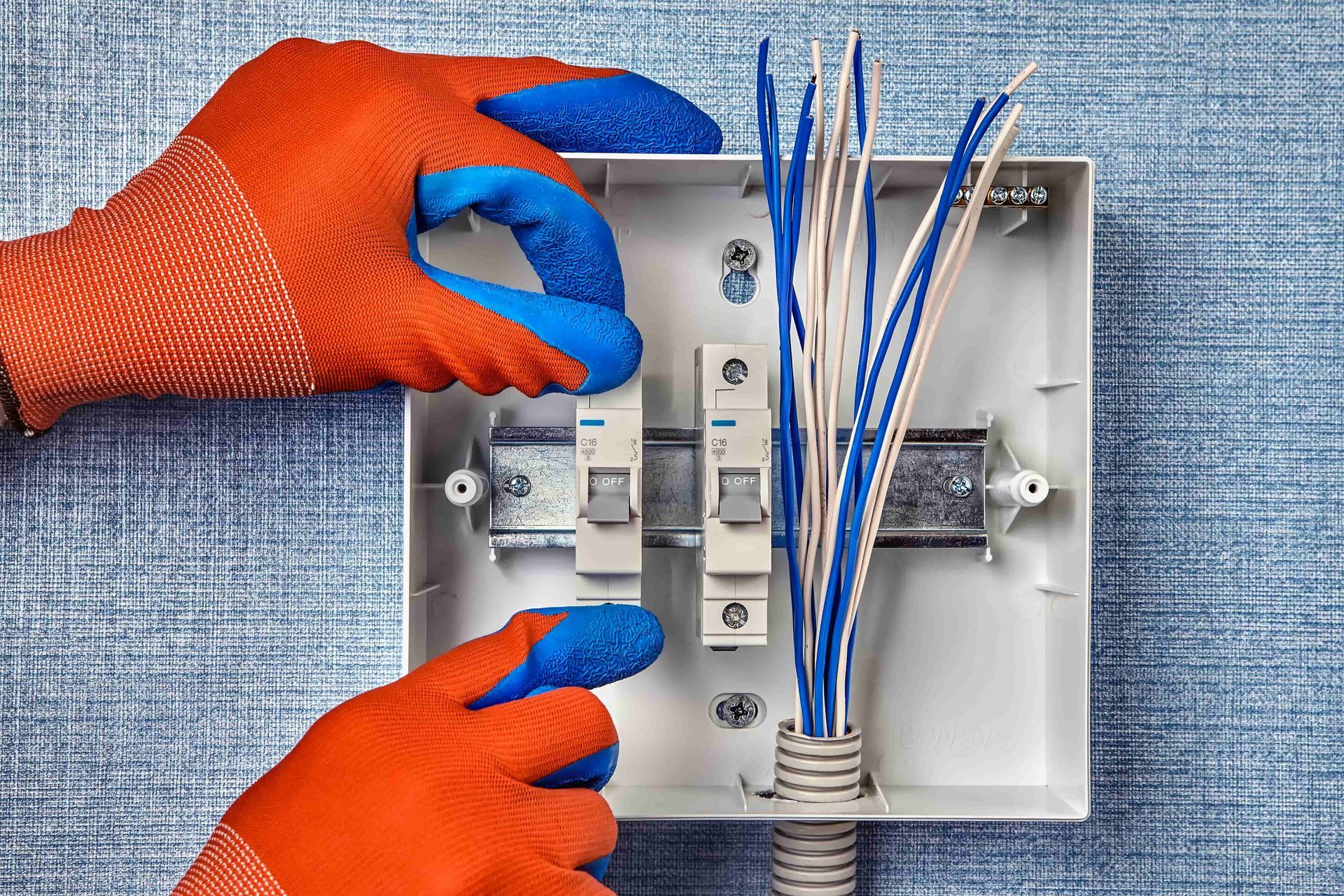 Electrician Installing New Electrical Panel