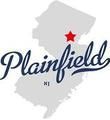 The logo for plainfield new jersey is a map of the state.