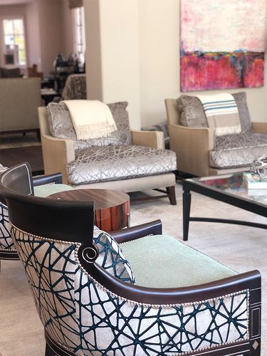 A living room filled with furniture and a coffee table.