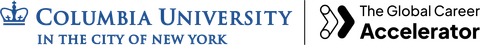 Columbia University logo next to The Global Career Accelerator logo.