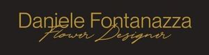 Logo di Daniele Fontanazza, Flower Designer, testo in oro su sfondo nero.