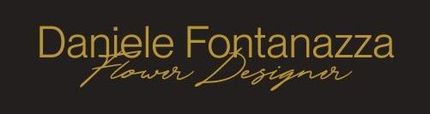 Logo di Daniele Fontanazza, Flower Designer, testo in oro su sfondo nero.