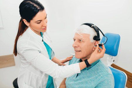 A Man Getting A Hearing Test Near Deltona, FL