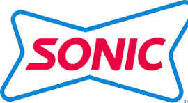 SONIC logo in red letters inside a blue outlined shape