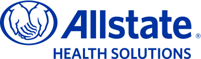 Allstate Health Solutions logo: blue hands cupped in a circle with the word Allstate and Health Solutions below.