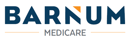 Barnum Medicare logo with dark blue text and orange accent, with "MEDICARE" below.
