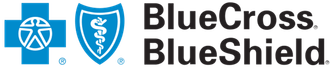 Blue Cross Blue Shield logo with blue cross and shield symbols and text.