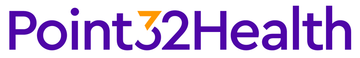 Point32Health logo with purple text and a gold number 