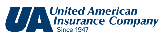 Logo of United American Insurance Company, blue 