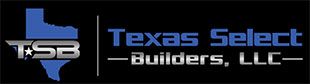 Logo for Texas Select Builders, LLC: a blue Texas outline,