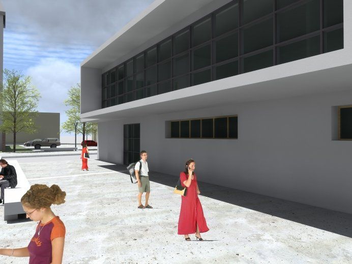 Progettazione di una struttura, veduta laterale