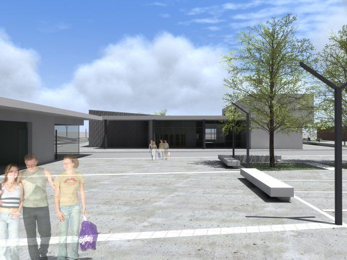 Progetto di costruzione edile, veduta frontale