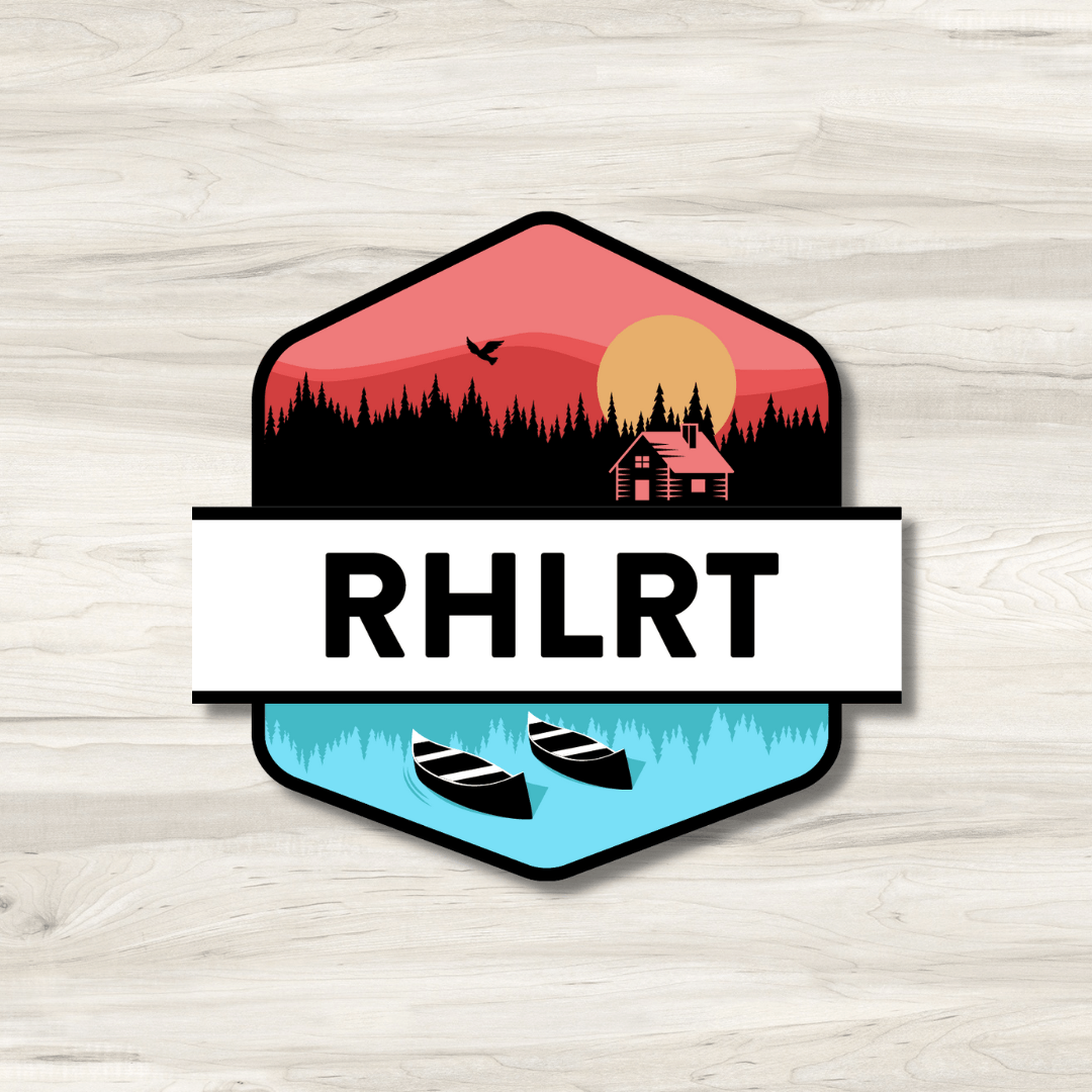 A sticker that says rhlrt on it