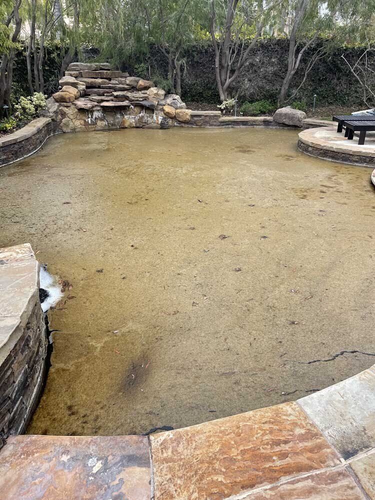 a pool before