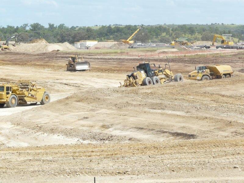 Bulldozers on Construction site — Earthmoving & Excavation Services in Rockhampton, QLD