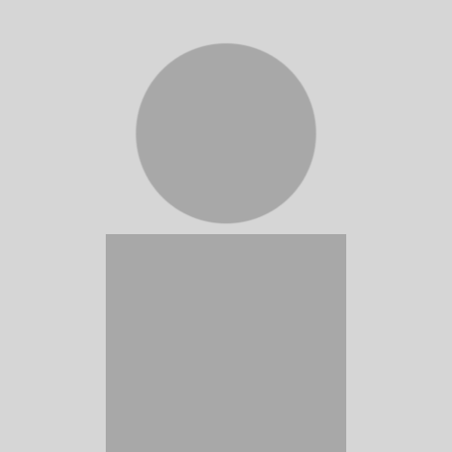 A gray silhouette of a person; a circle above a square.