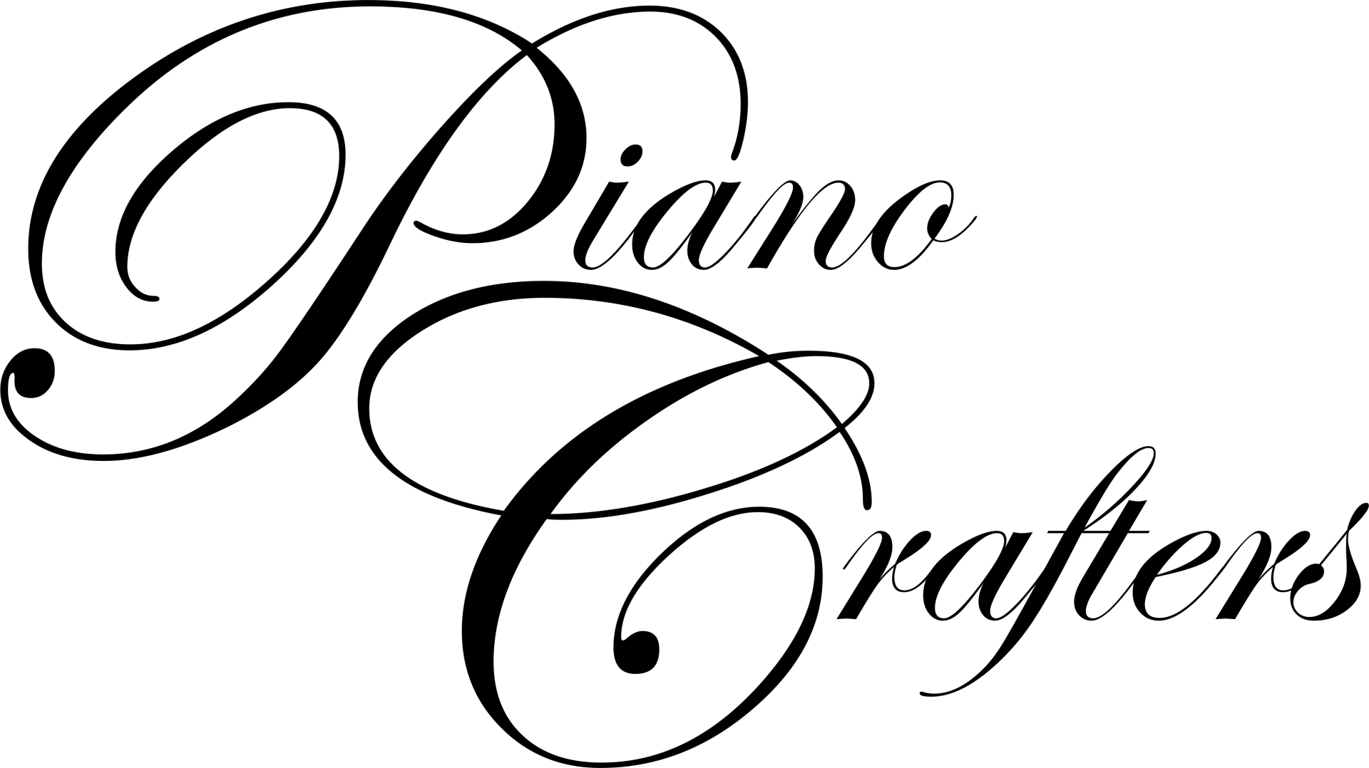 a black and white logo for piano crafters