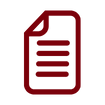 Ícone de documento vermelho com várias linhas horizontais de texto.