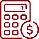 Calculadora com um cifrão, representando cálculos financeiros.