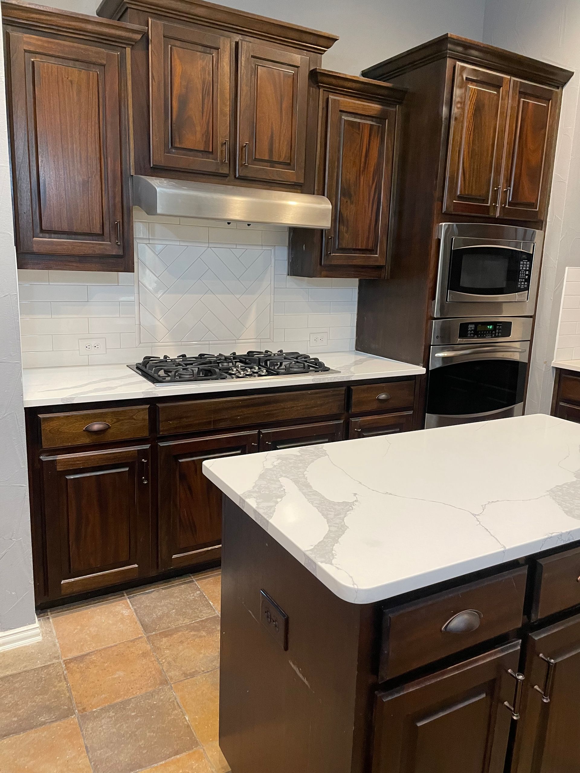 Stone Countertops & Kitchen Backsplash Tile Install