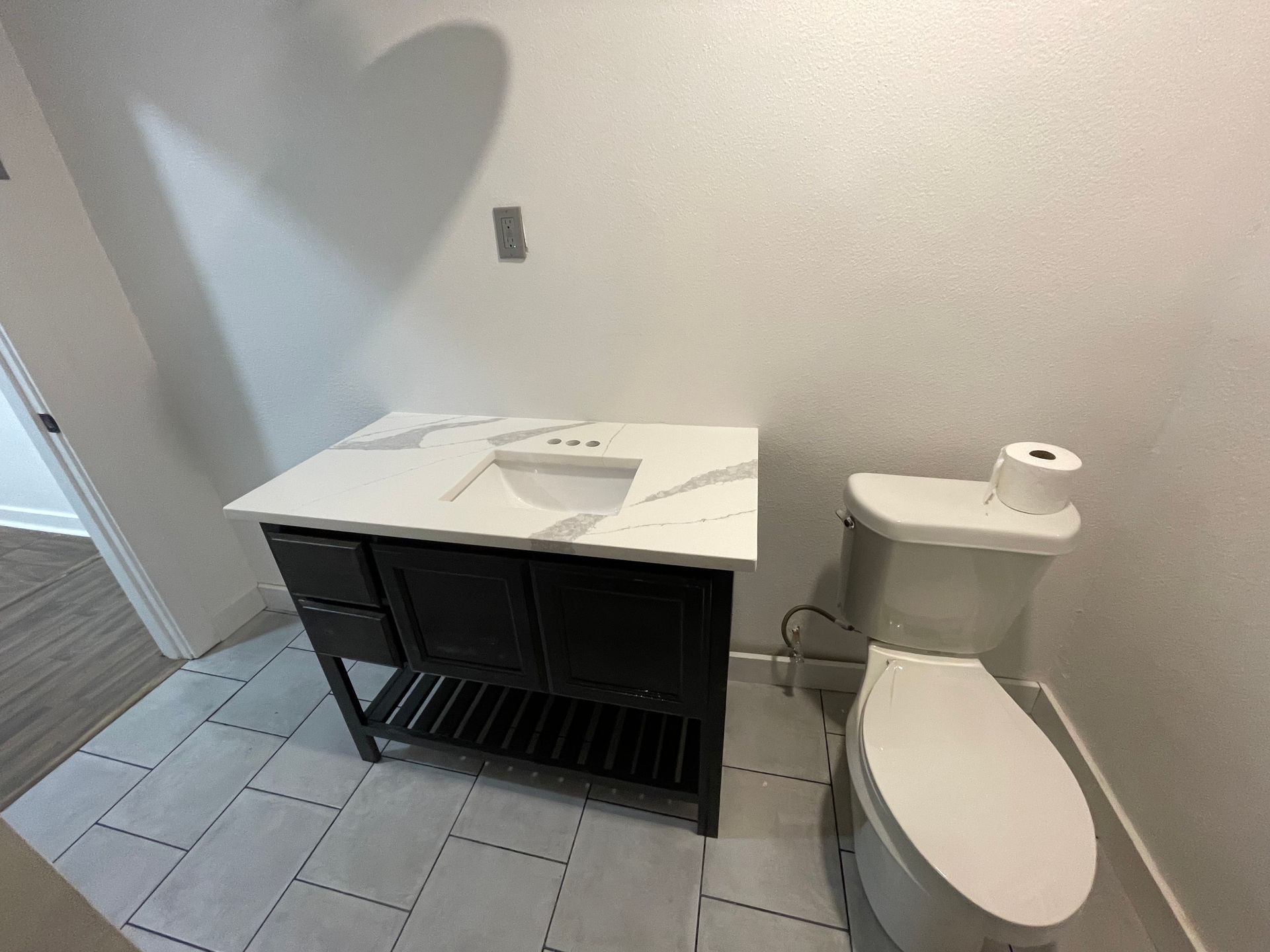 Bathroom vanity quartz countertop install