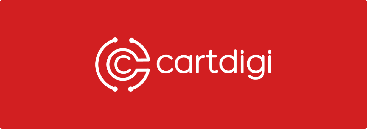 o logotipo do cartdigi está em um fundo vermelho.