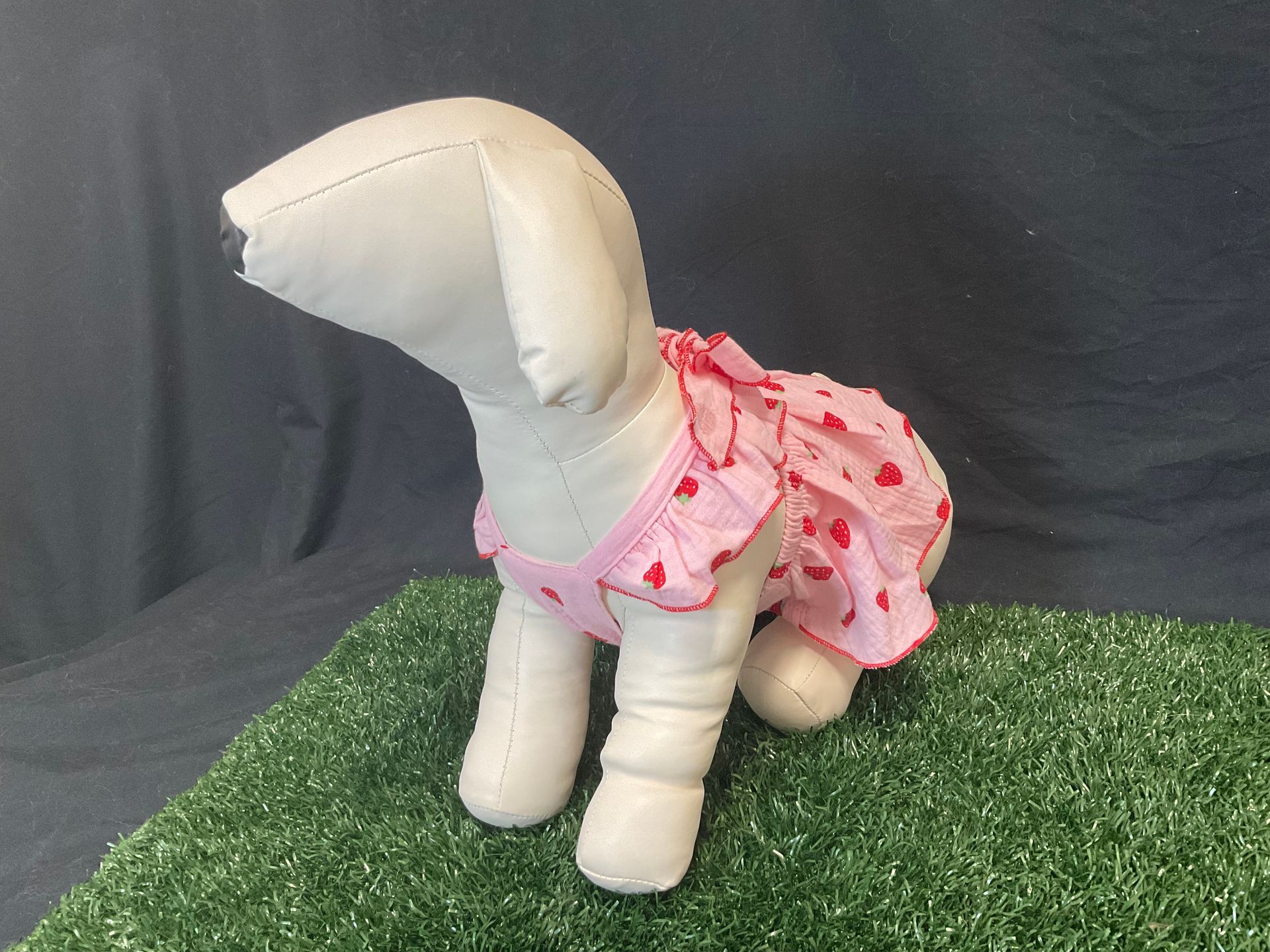 pink polka dot dress