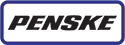 Penske logo in black text inside a blue rectangle with rounded corners.