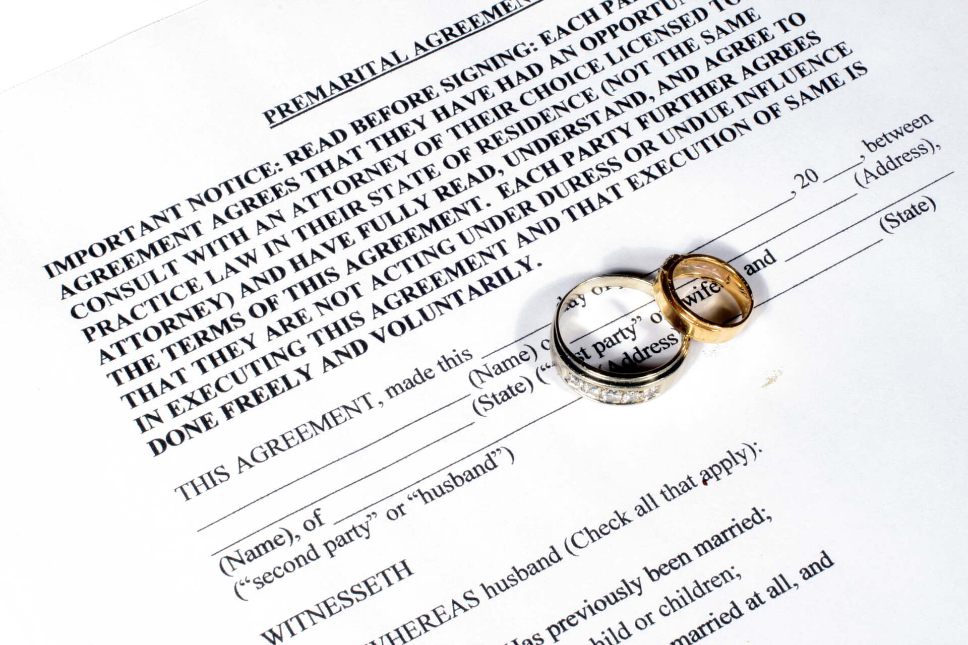 Prenuptial Agreement with Two Rings — Gastonia, NC — Lloyd T. Kelso, Attorney at Law