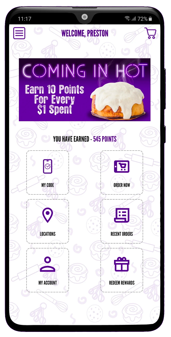 cinnaholic app on phone