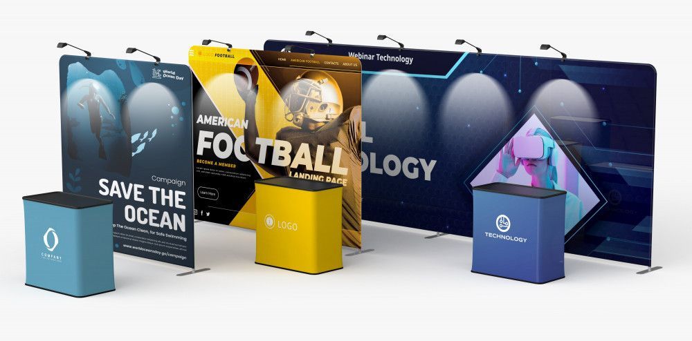 Eye-catching Tension Fabric Displays for Trade Shows.