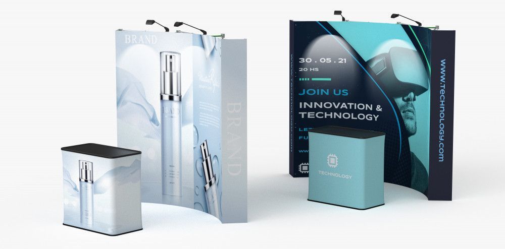 Velcro Fabric Pop Up Displays - Curved for Trade Shows in Portland, OR.