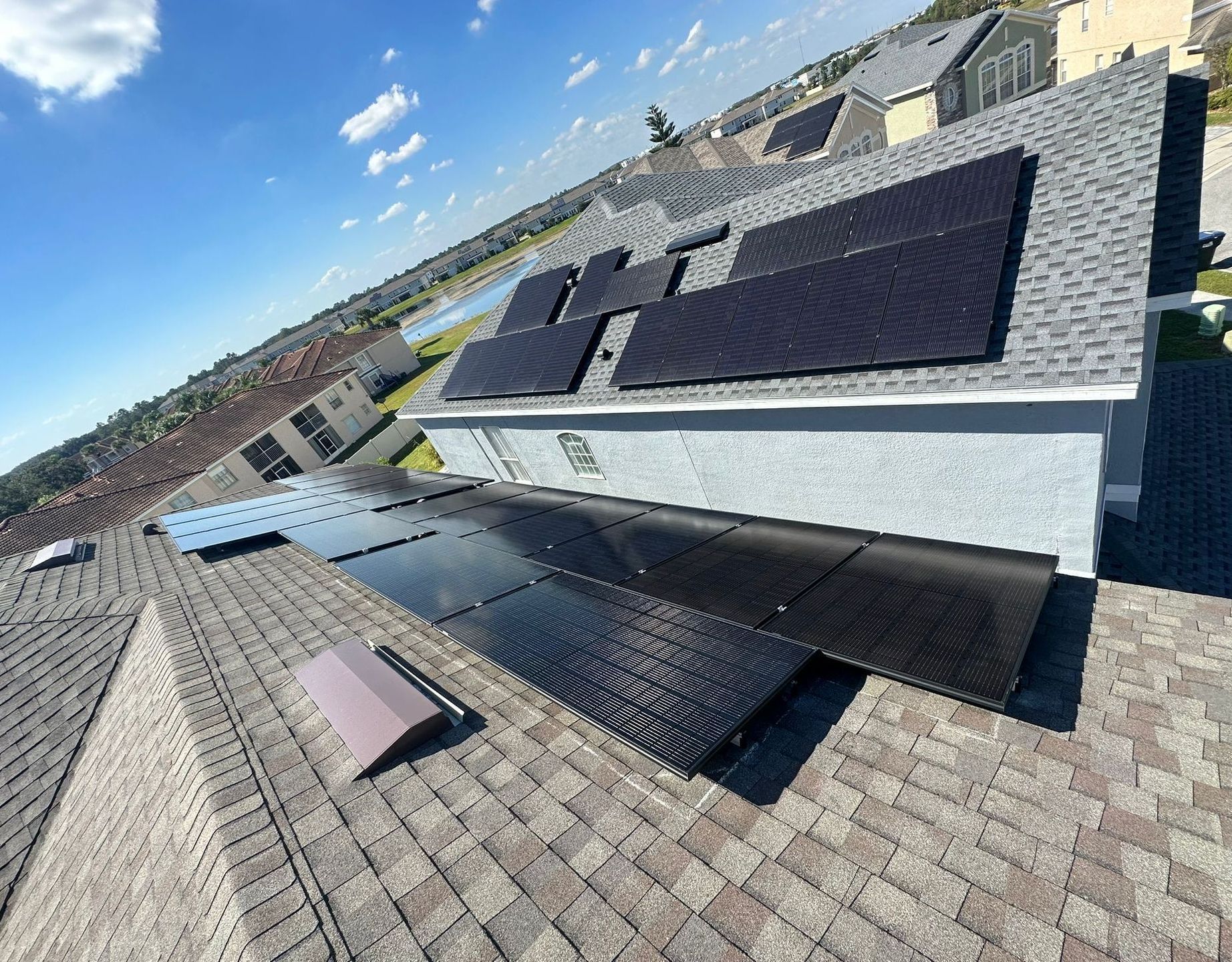 ouse with solar panels on the roof, showcasing solar power and energy, home solar system, and house solar power system.