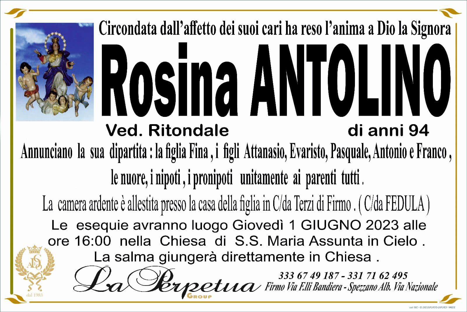 necrologio Rosina Antolino